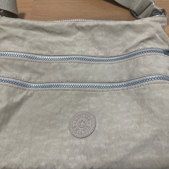 Kipling Alvar Solid Taupe Slate Grey Crossbody Bag - Picture 12 of 12